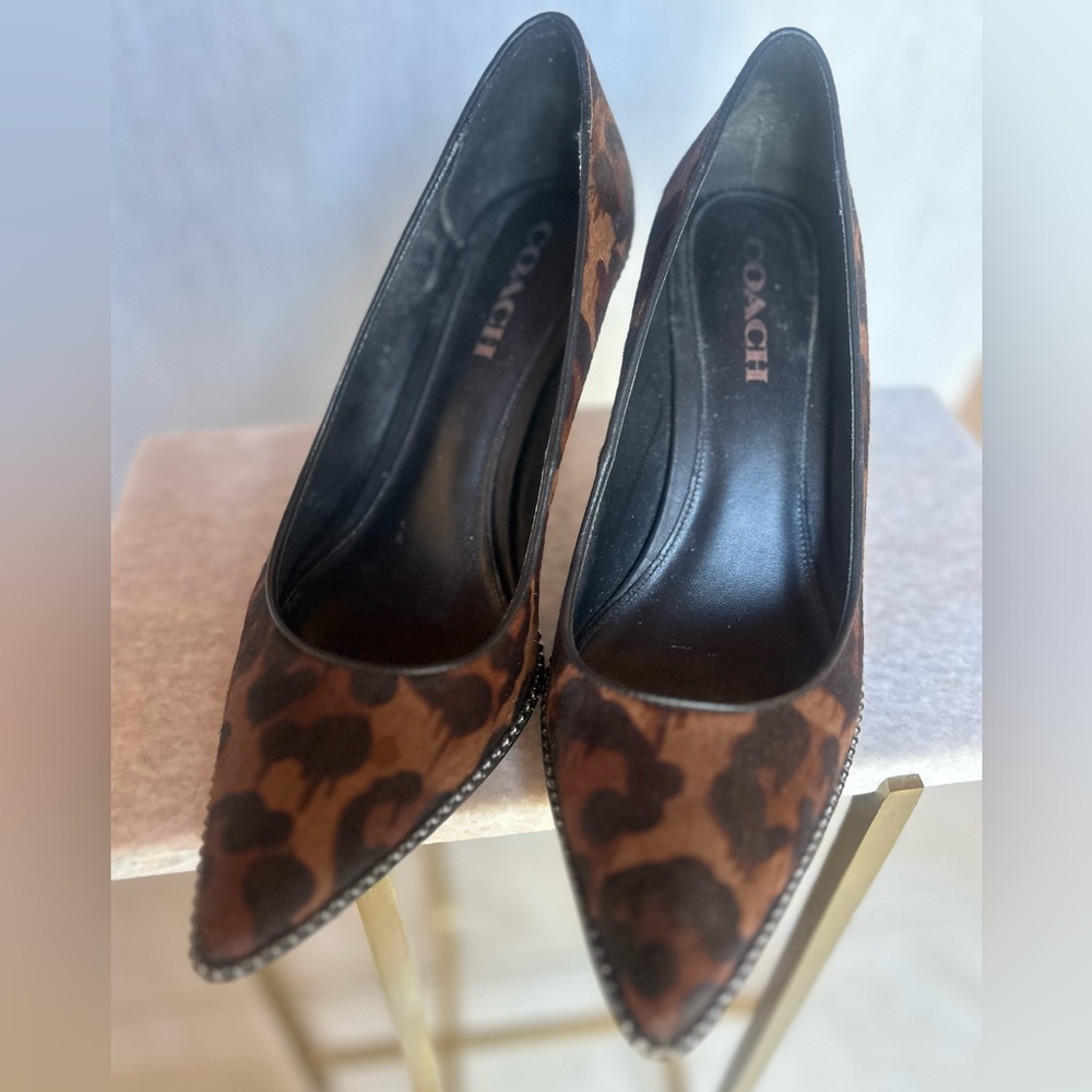 COACH Leopard Calf-hair pump